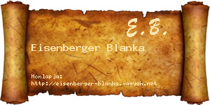 Eisenberger Blanka névjegykártya